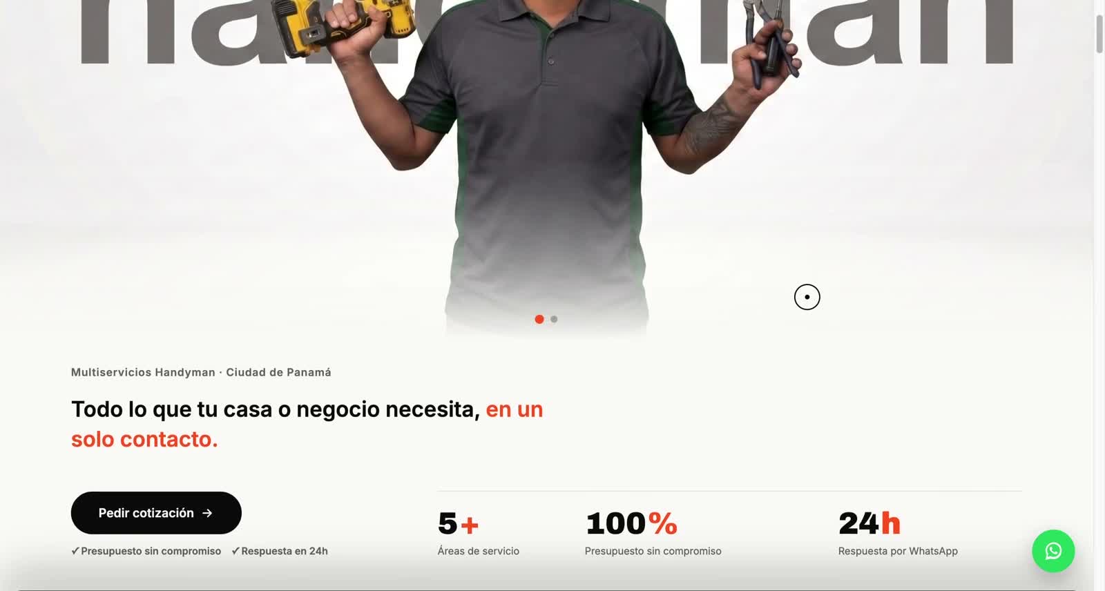 Proyecto Handyman Panamá construido por yeeweb